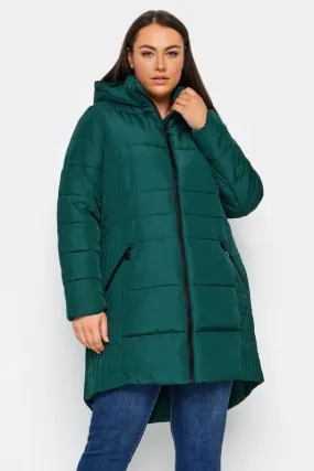 Evans Green Puffer Midi Coat