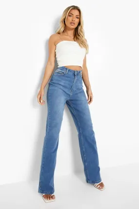 Fitted Stretch Wide Leg Jeans