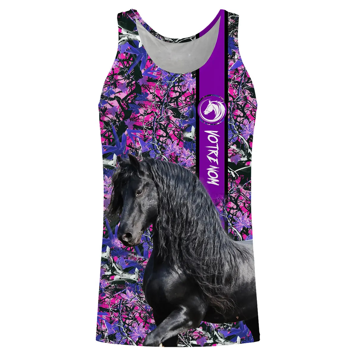 Frison Cheval, Amoureux des Chevaux, Chevaux Passion, 3D All-Over Tee Shirt Personnalisé, Cadeau pour Femme, Fille qui Aime Les 