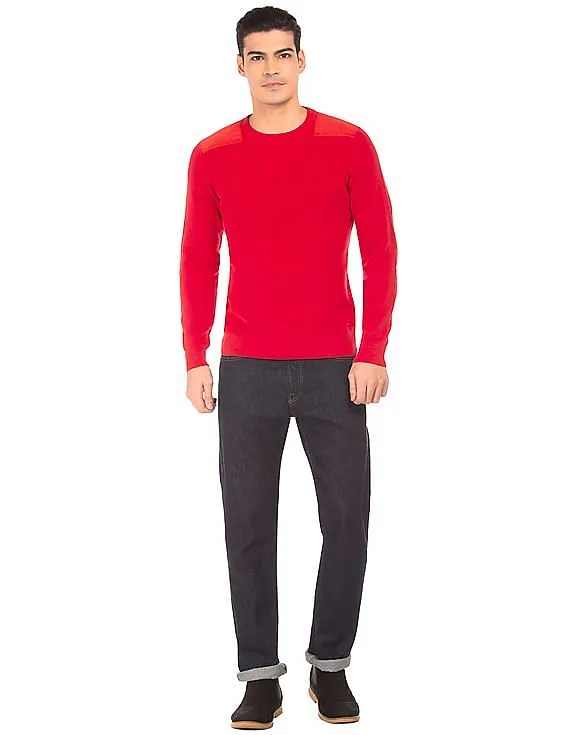 Gant Crew Neck Panelled Sweater