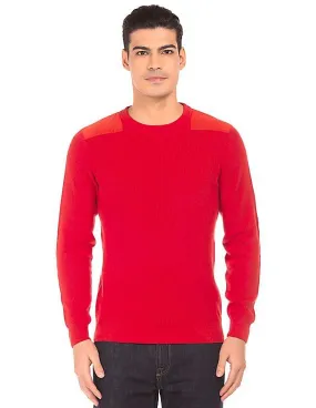 Gant Crew Neck Panelled Sweater