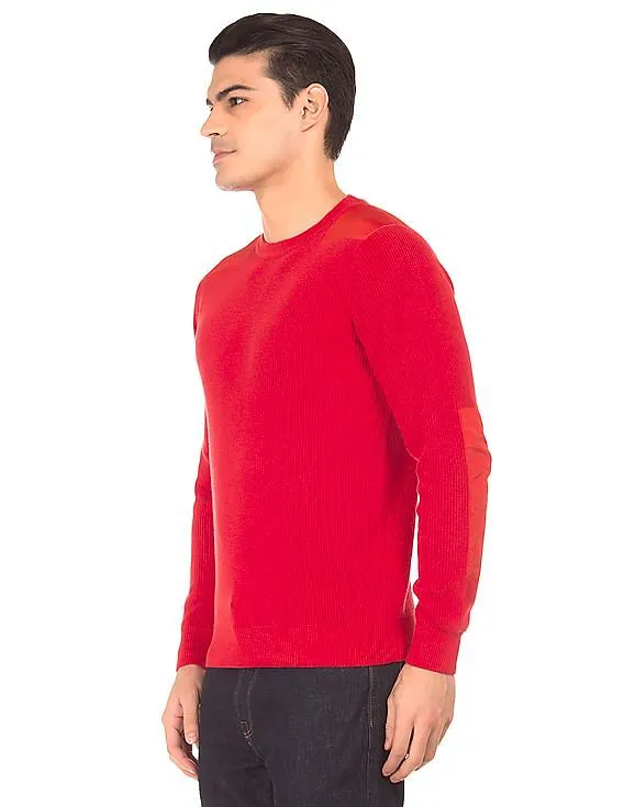 Gant Crew Neck Panelled Sweater