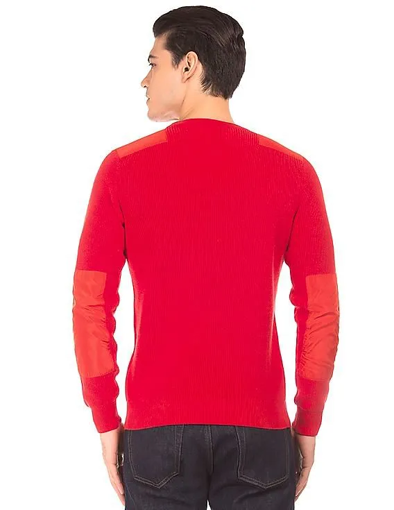 Gant Crew Neck Panelled Sweater