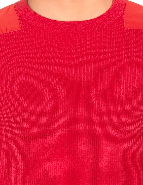 Gant Crew Neck Panelled Sweater