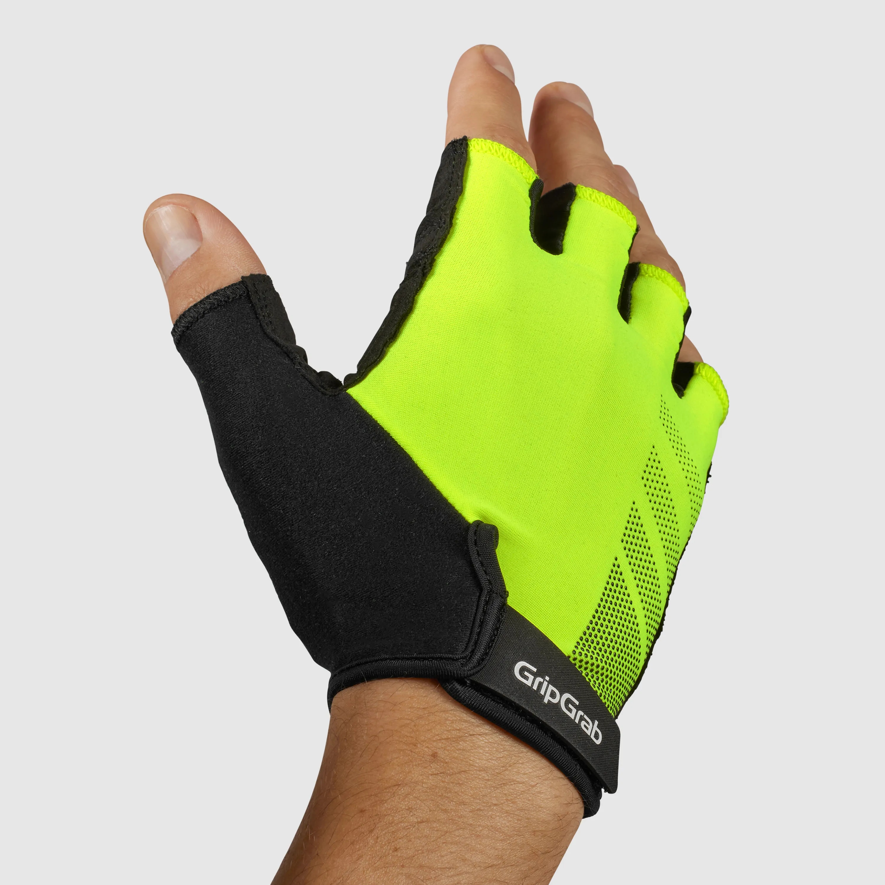 Gripgrab Ride RC Lite Padded Short Finger Summer Gloves Yellow Hi-Vis | Buy Gripgrab Ride RC Lite Padded Short Finger Summer Glo