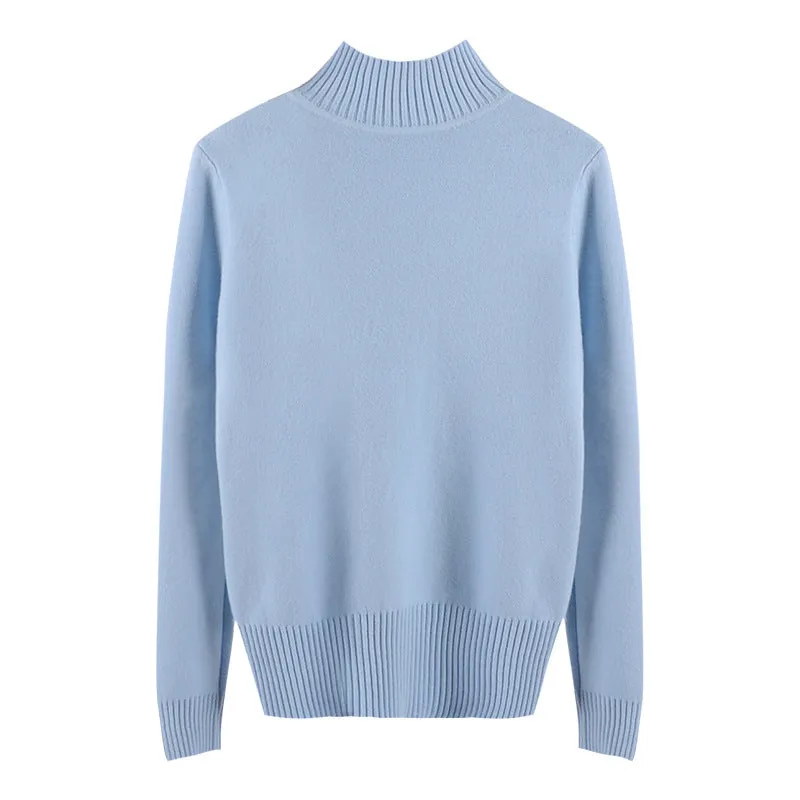 Half turtleneck knitted sweater