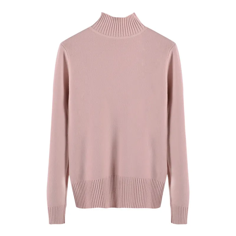 Half turtleneck knitted sweater