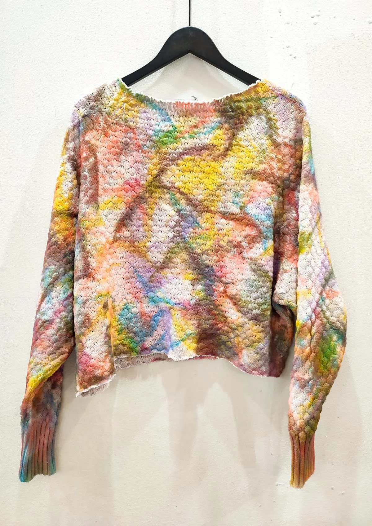 HANDPAINTED CROPPED SWEATER TURTLENECK - panited