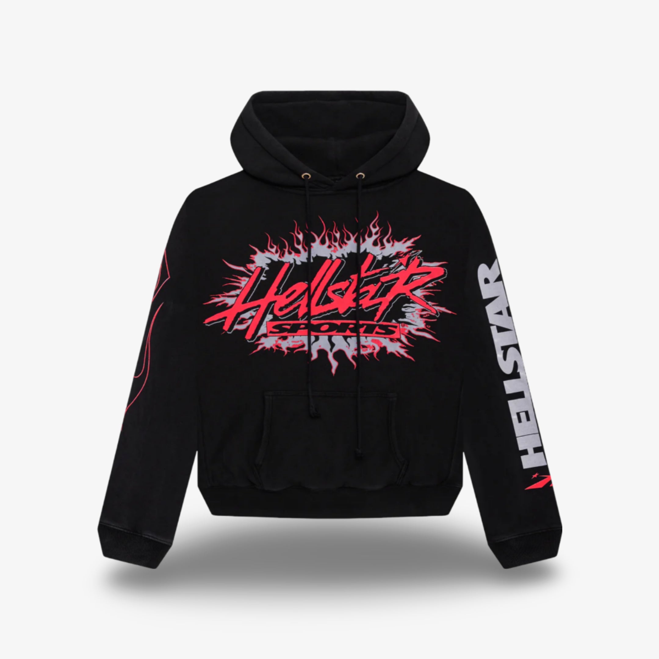 Hellstar Sports Pullover Hoodie 'Future Flame' Black SS24