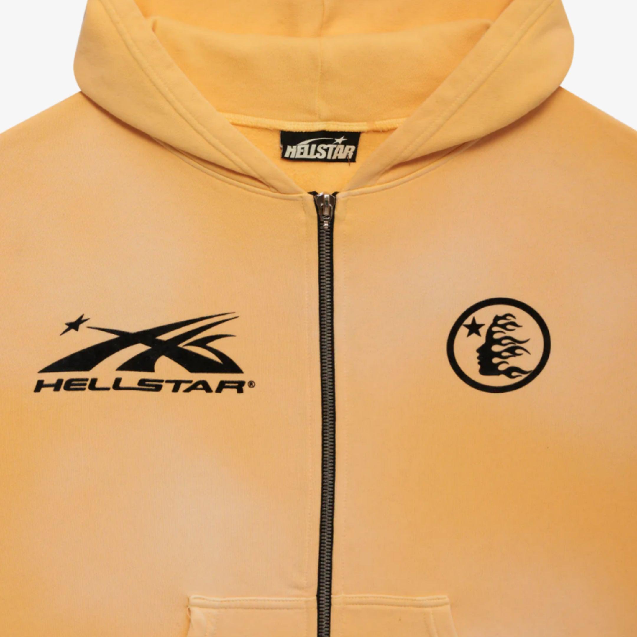 Hellstar Sports Zip-Up Pullover Hoodie Yellow SS24