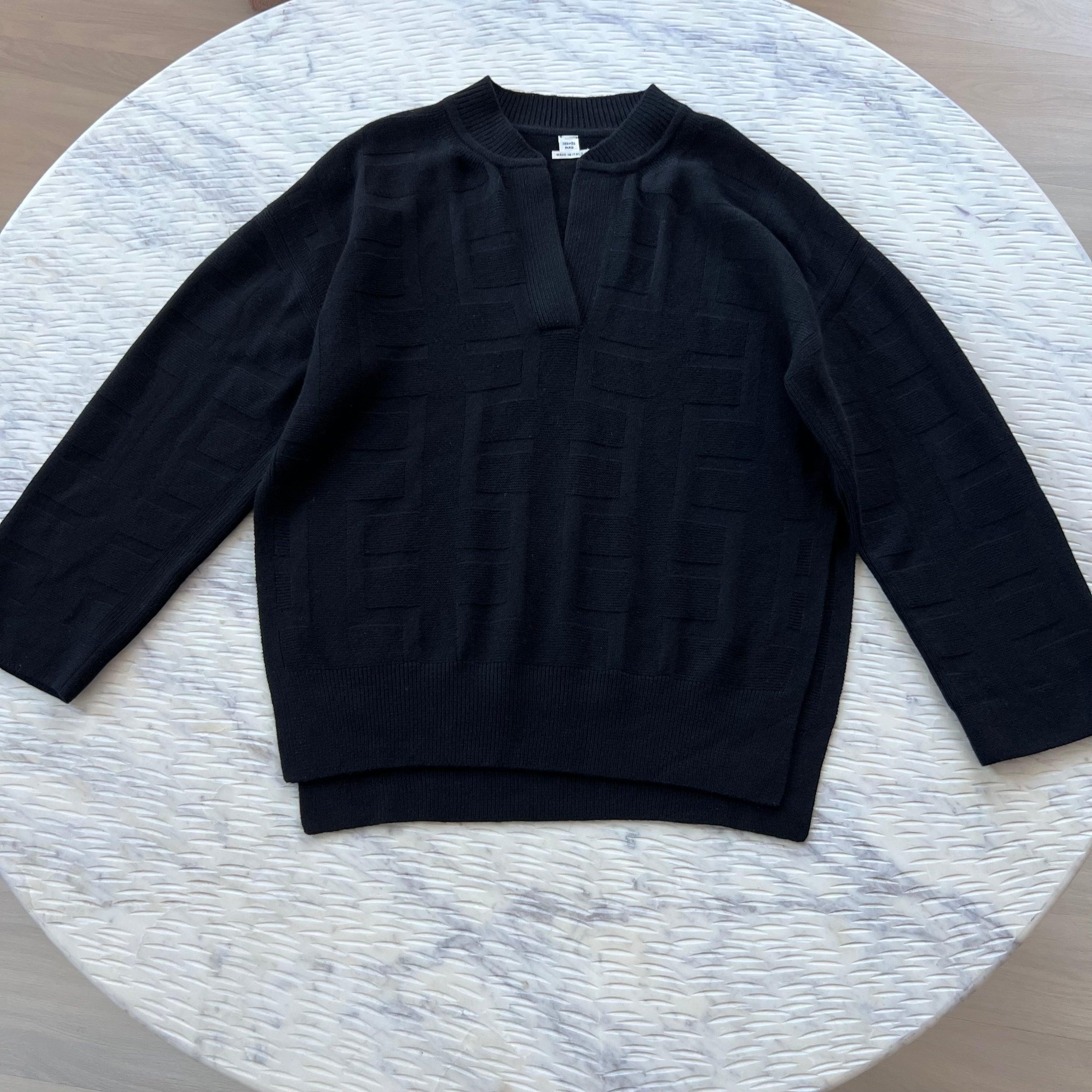 Hermes “H Long Sleeve V Neck Sweater