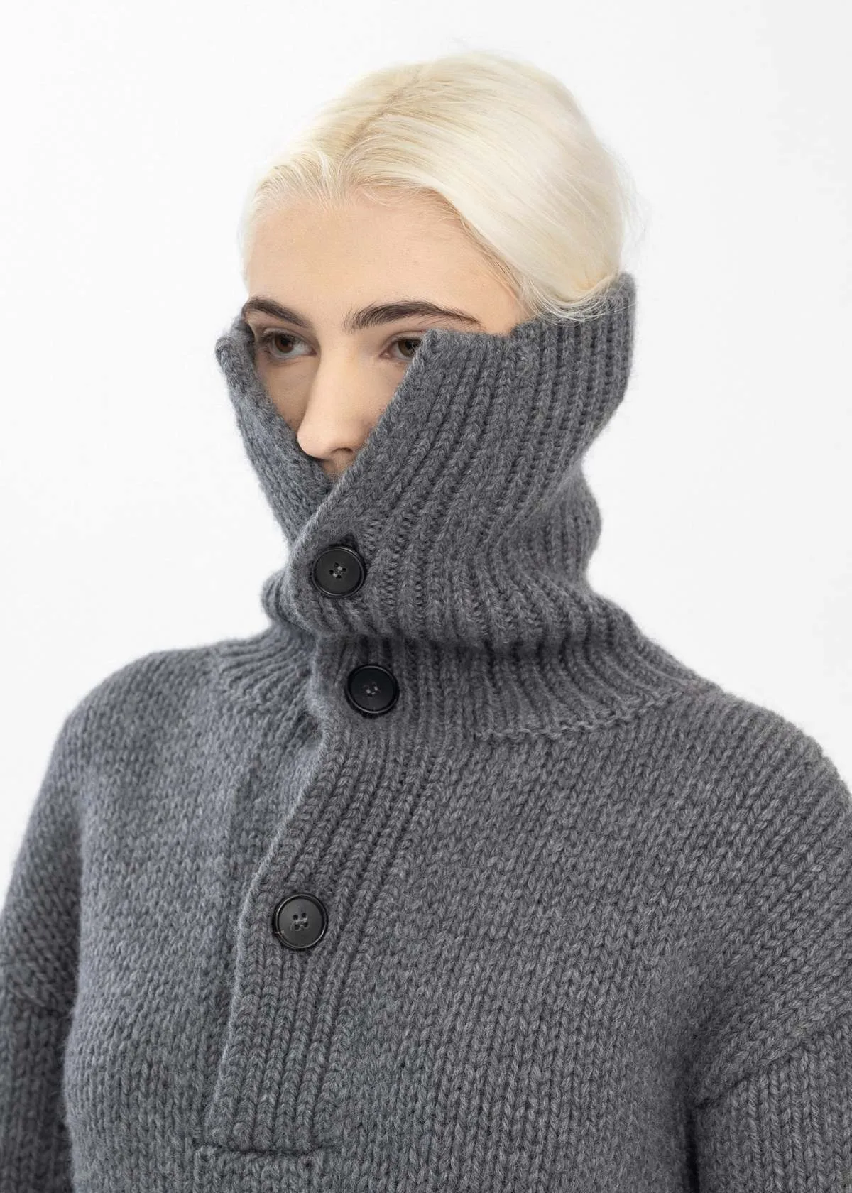 Hi-Turtleneck Sweater - Medium Grey