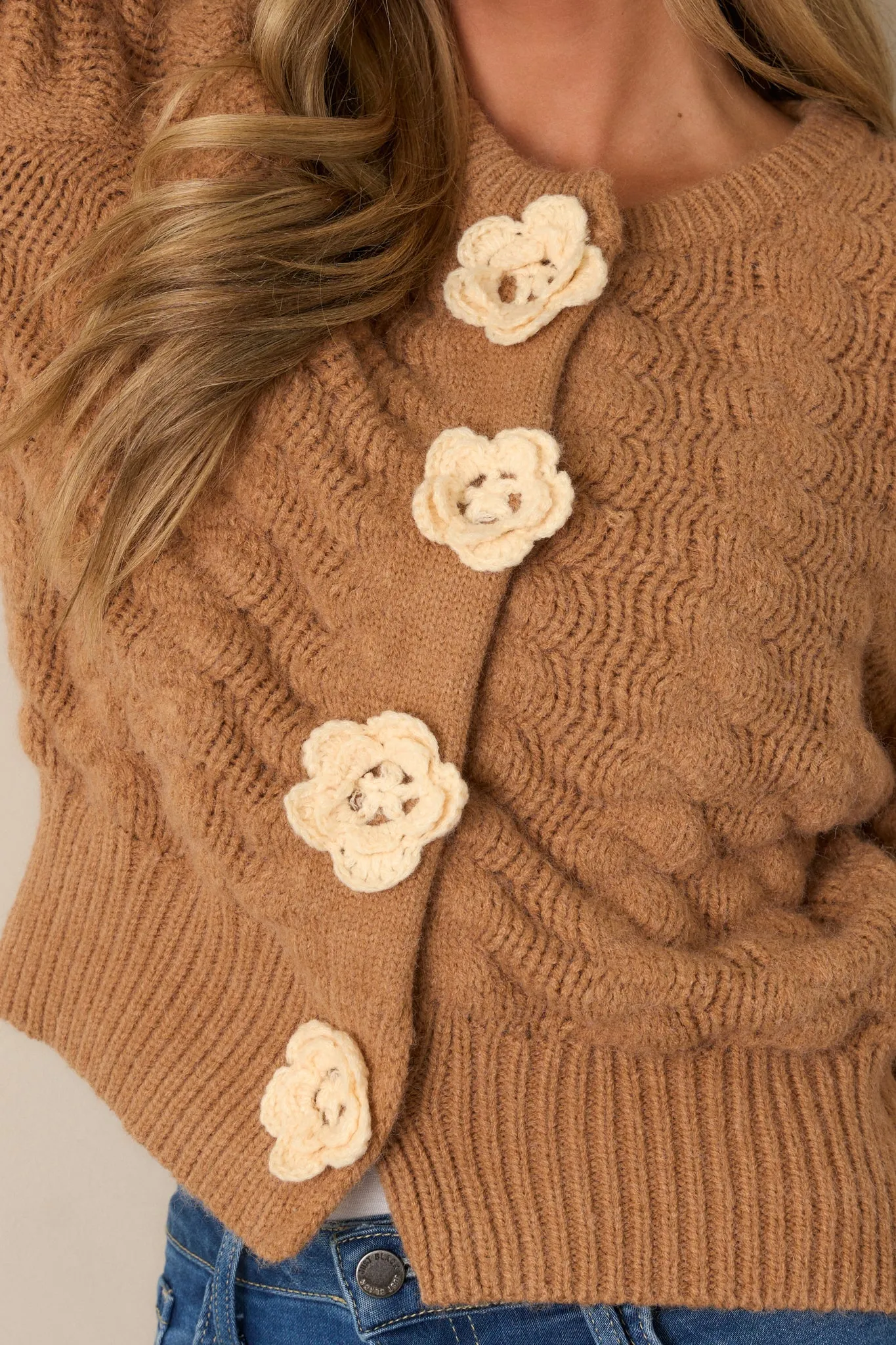 Hold Me Close Honey Cable Knit Cardigan