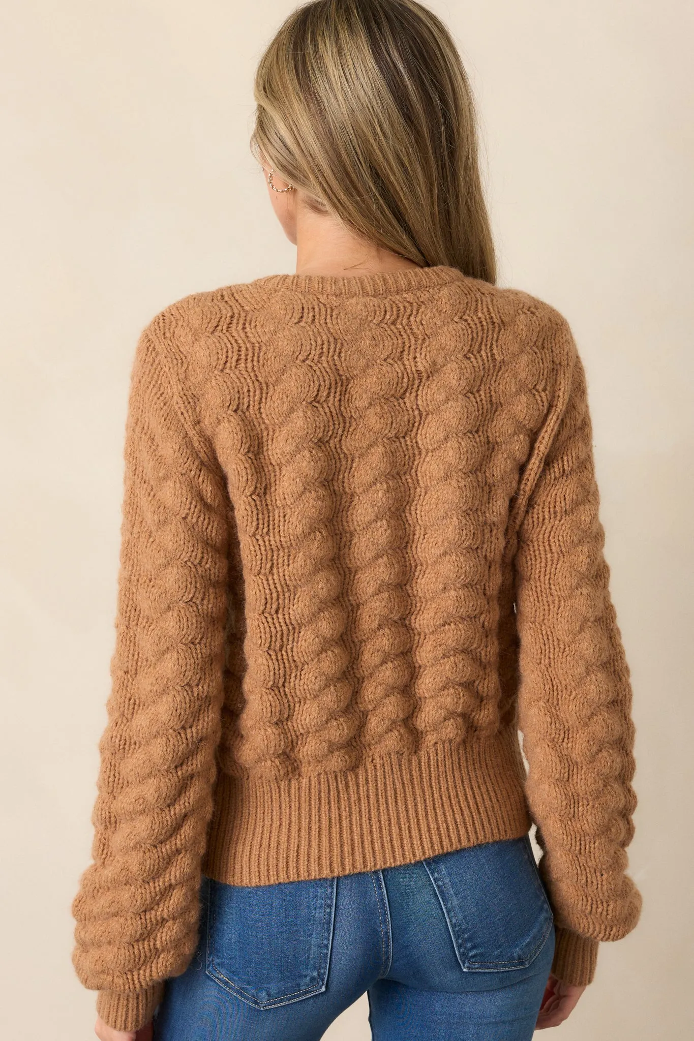 Hold Me Close Honey Cable Knit Cardigan