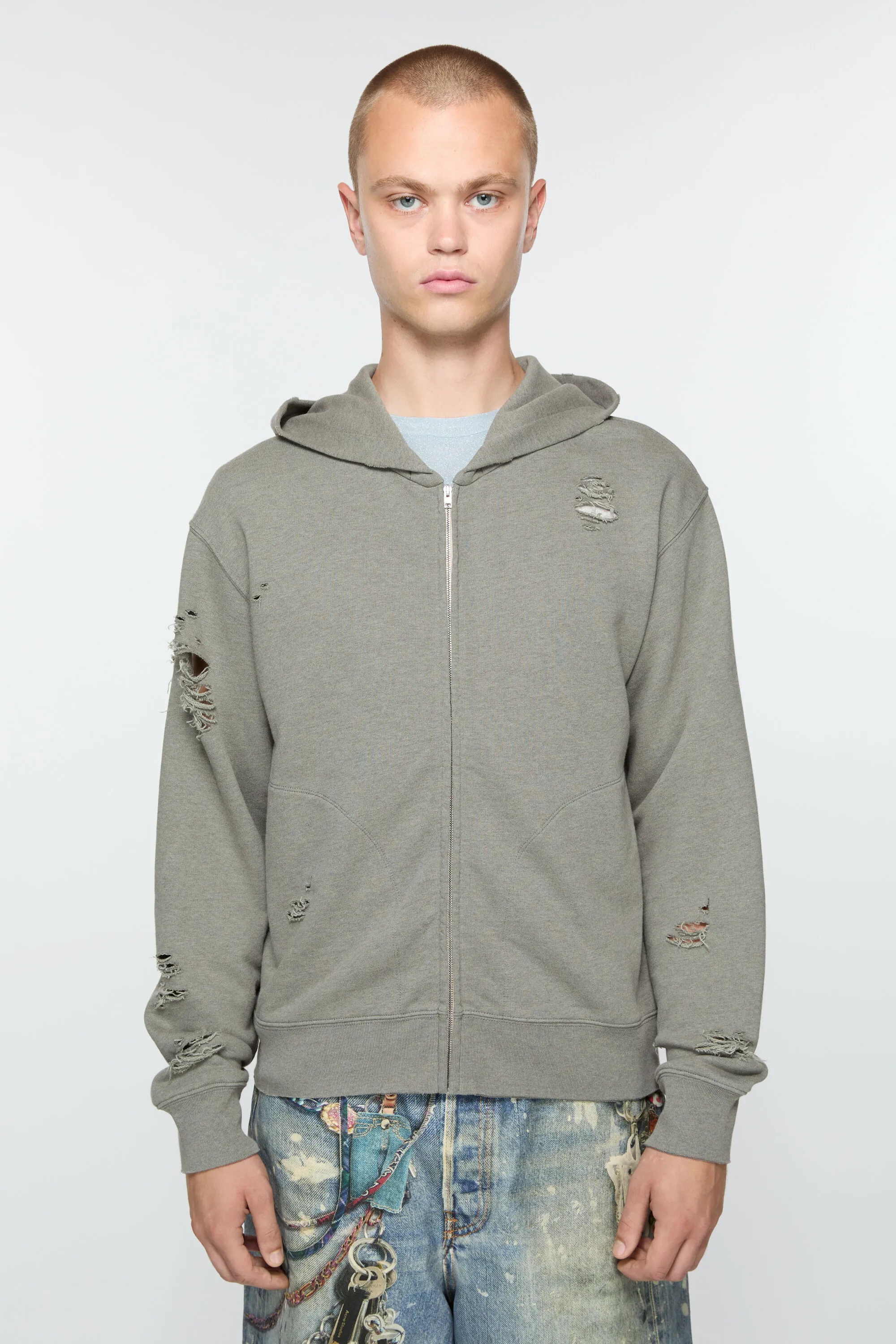 Hooded zipper sweater