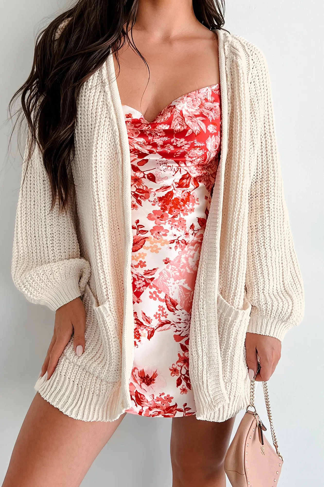 Infinite Admiration Oversized Chenille Cardigan (Cream)