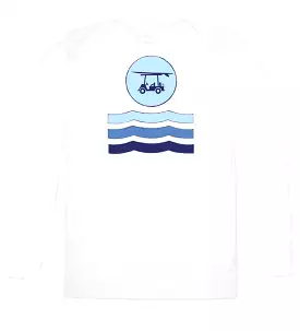 Island Tee - Long Sleeve Circle w/ Waves - White