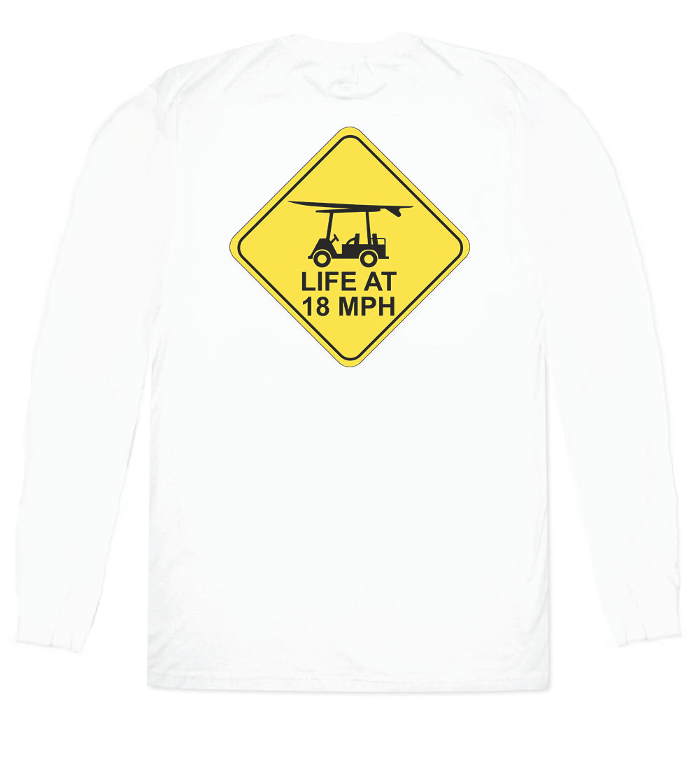 Island Tee - Long Sleeve Life at 18 MPH - White