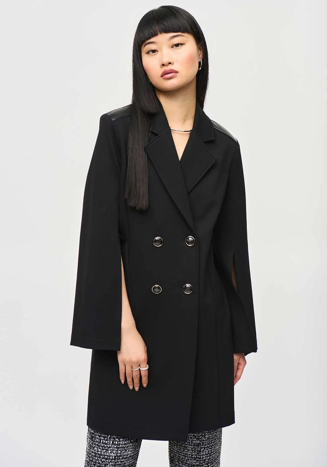 Joseph Ribkoff Double Breasted Coat, Black