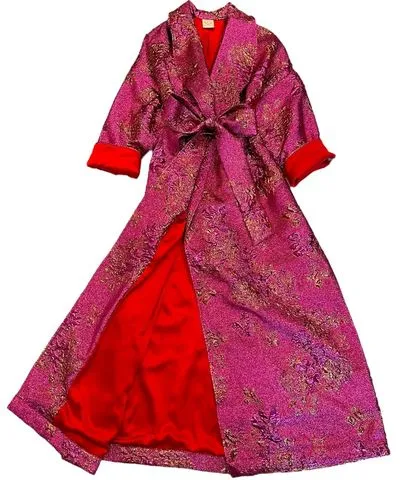 Julia Clancey Women's Pink / Purple Luxe Fuschia Bubbles Evening Dress Coat