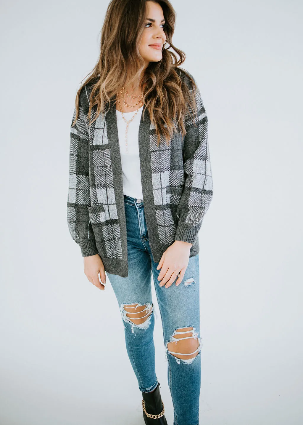 Kiandra Plaid Knit Cardigan FINAL SALE