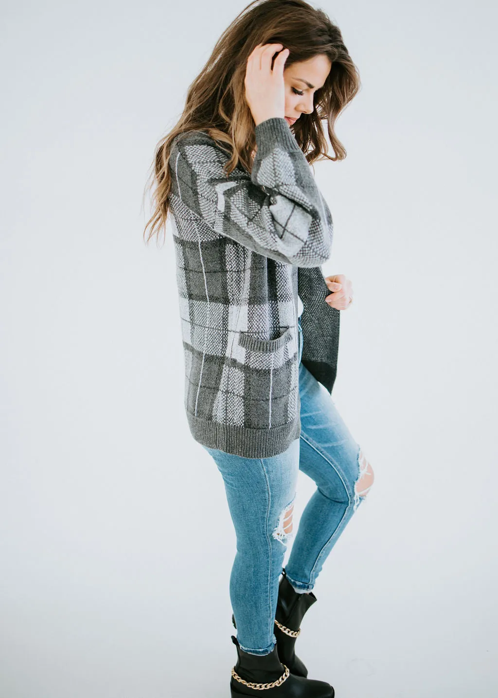 Kiandra Plaid Knit Cardigan FINAL SALE