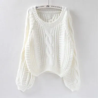 Lantern Sleeve Short Sweater