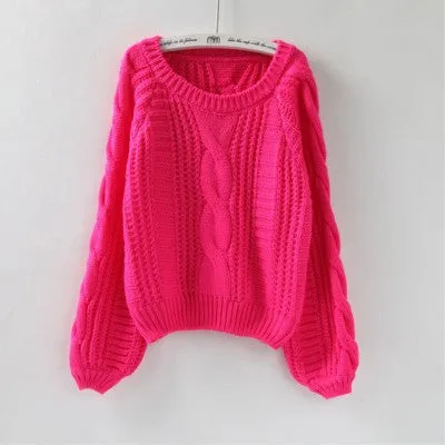 Lantern Sleeve Short Sweater