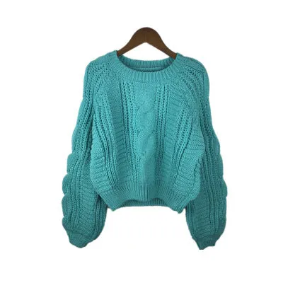 Lantern Sleeve Short Sweater