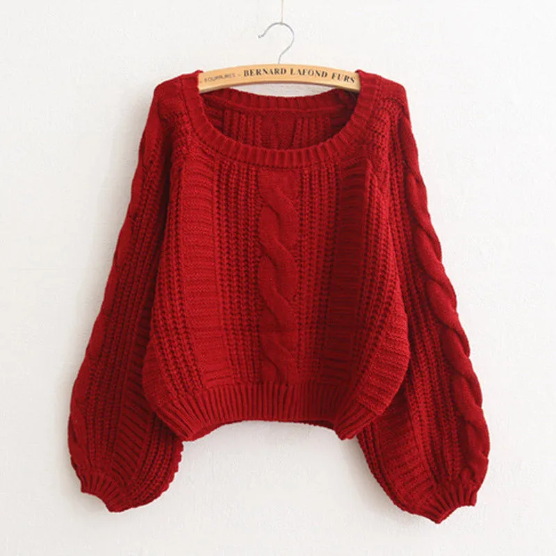 Lantern Sleeve Short Sweater