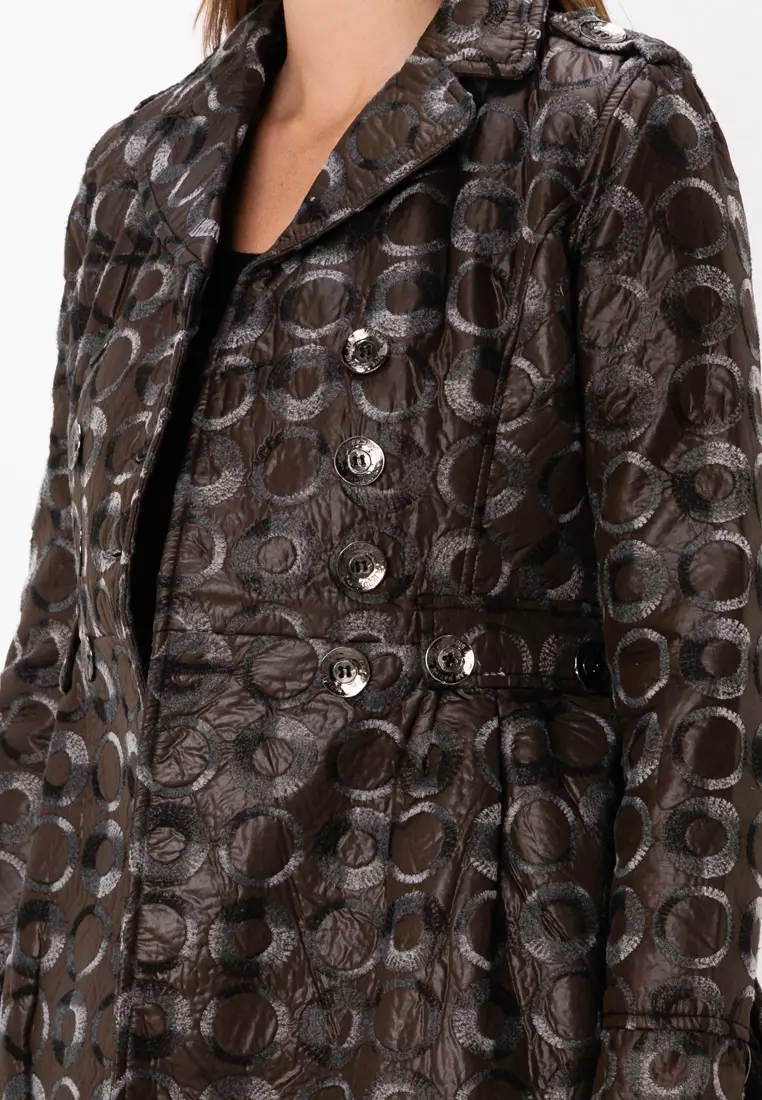 Lois LOIS LJK LADIES PATTERN TRENCH COAT