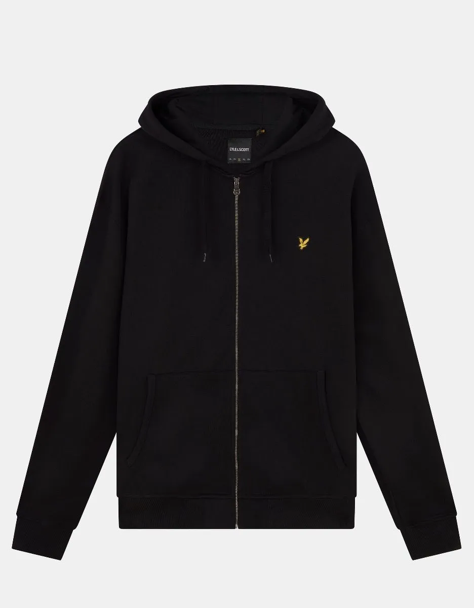 Lyle & Scott Zip Through Hooded Sweatshirts Jet Black