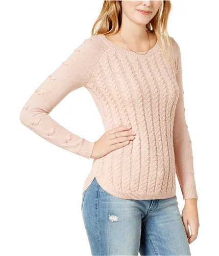 Maison Jules Womens Cable Knit Pullover Sweater