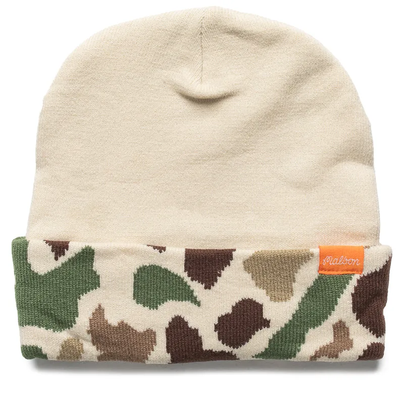 Malbon Golf Ghost Beanie - Sand