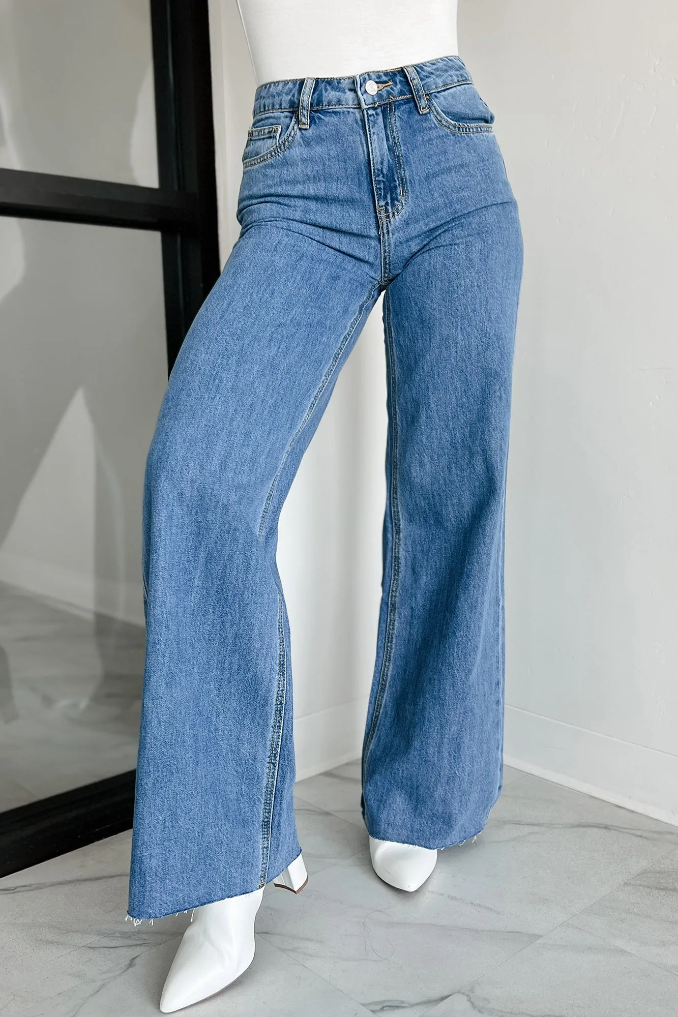 Mario High Rise Wide Leg Vervet Jeans (Medium)