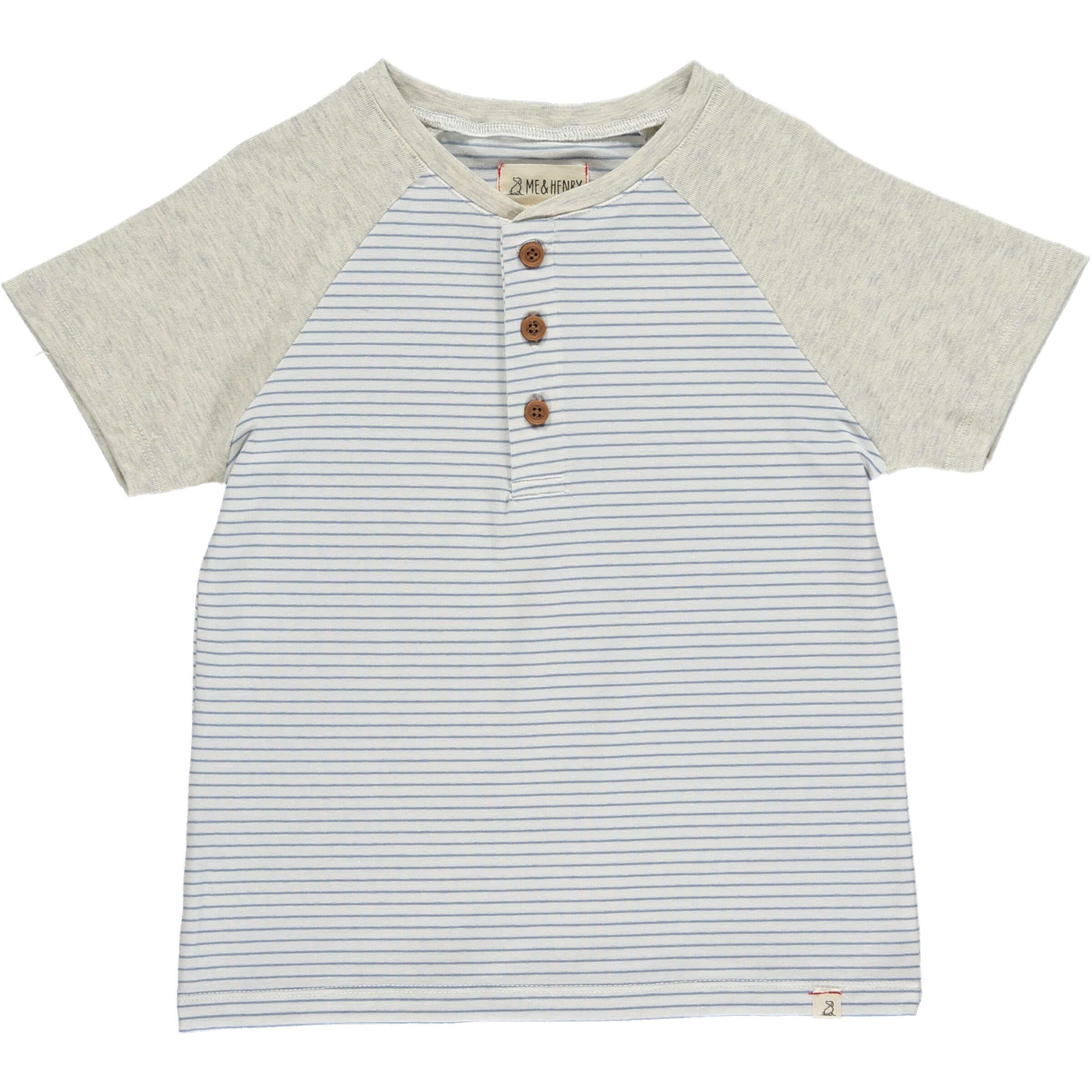 Me & Henry - Blue & White Stripe Beacon Raglan Tee