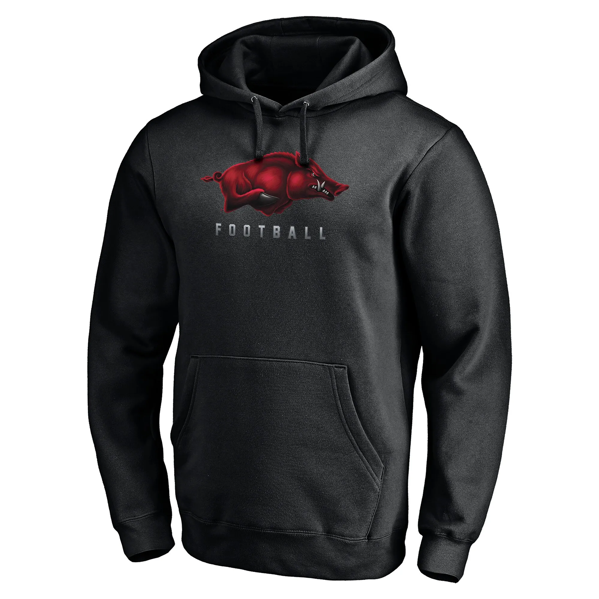 Men's Black Arkansas Razorbacks Personalized Any Name & Number Midnight Mascot Pullover Hoodie