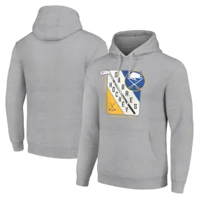 Men's Buffalo Sabres Starter Heather Gray Shield Logo Pullover Hoodie