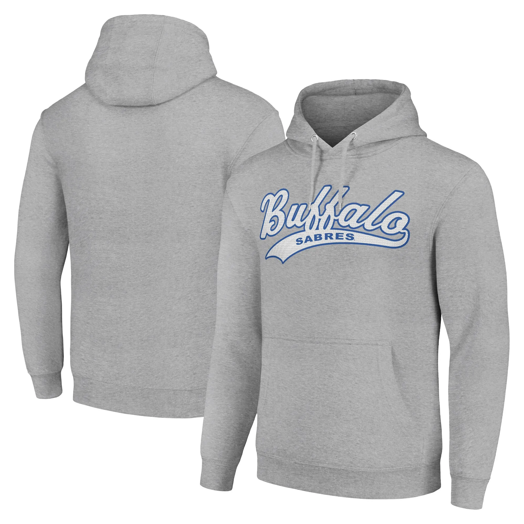 Men's Buffalo Sabres Starter Heather Gray Tailsweep Fleece Tri-Blend Pullover Hoodie