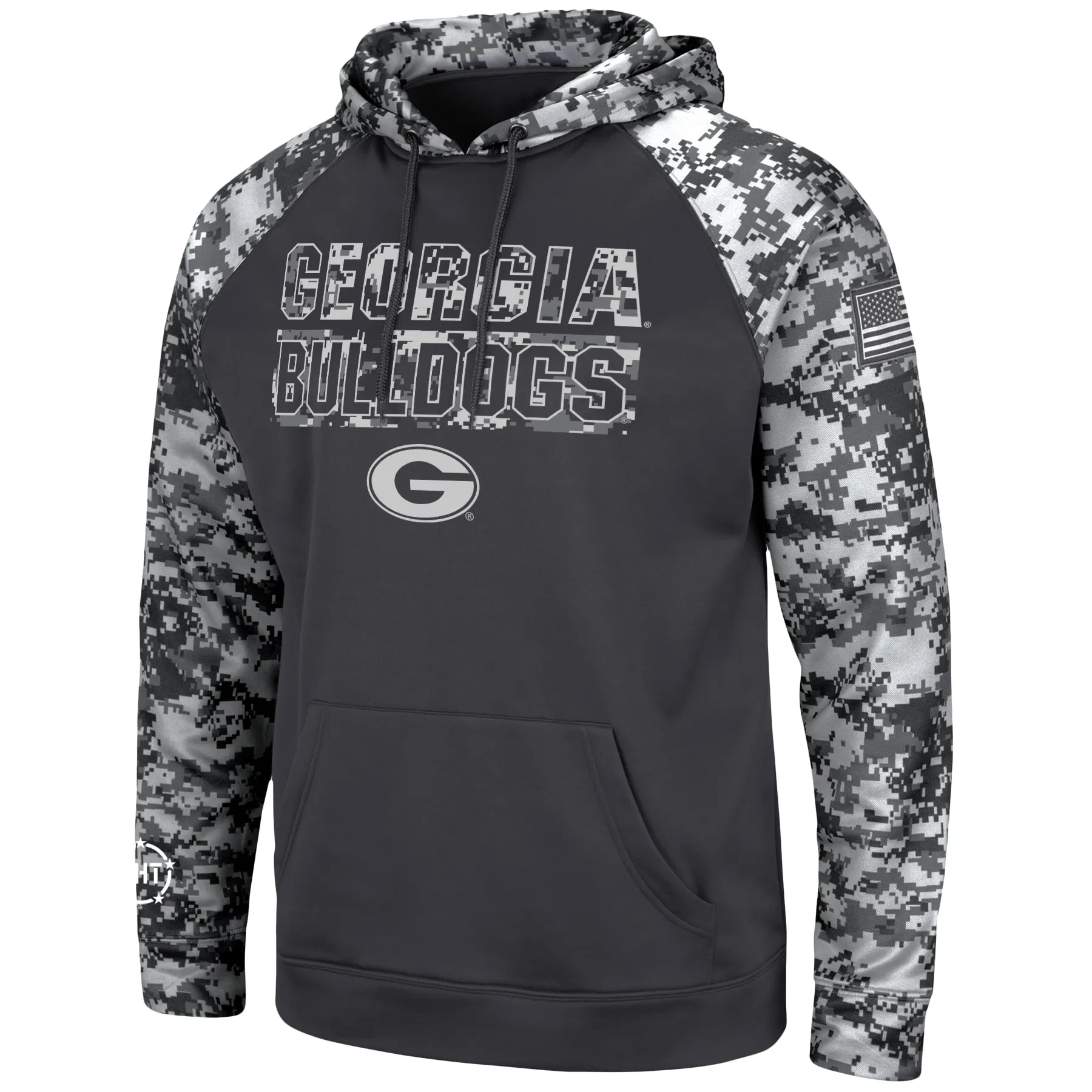 Men's Colosseum Charcoal Georgia Bulldogs OHT Military Appreciation Digital Camo Pullover Hoodie