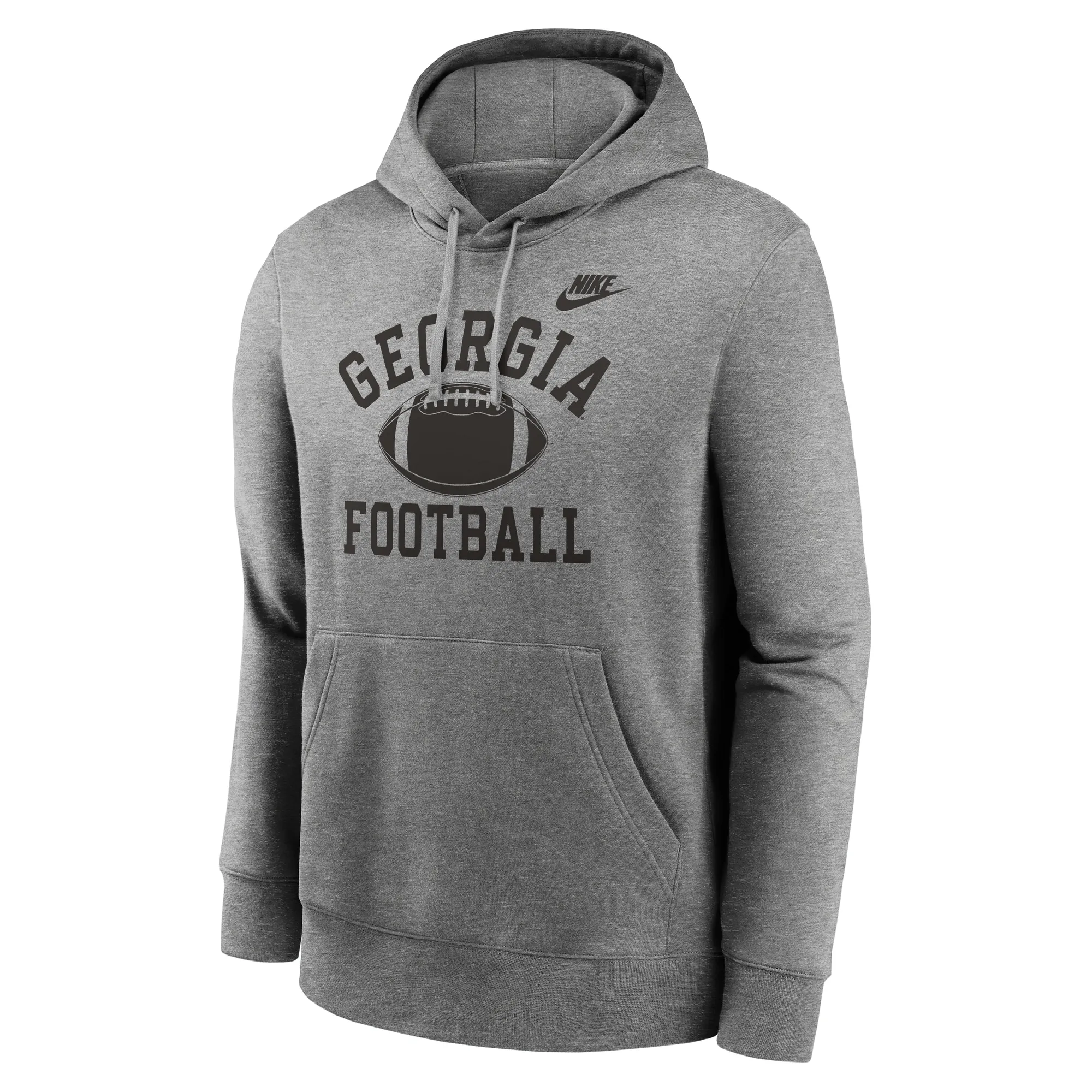 Men's Nike Heather Gray Georgia Bulldogs Legacy Football Icon Club Fleece Pullover Hoodie