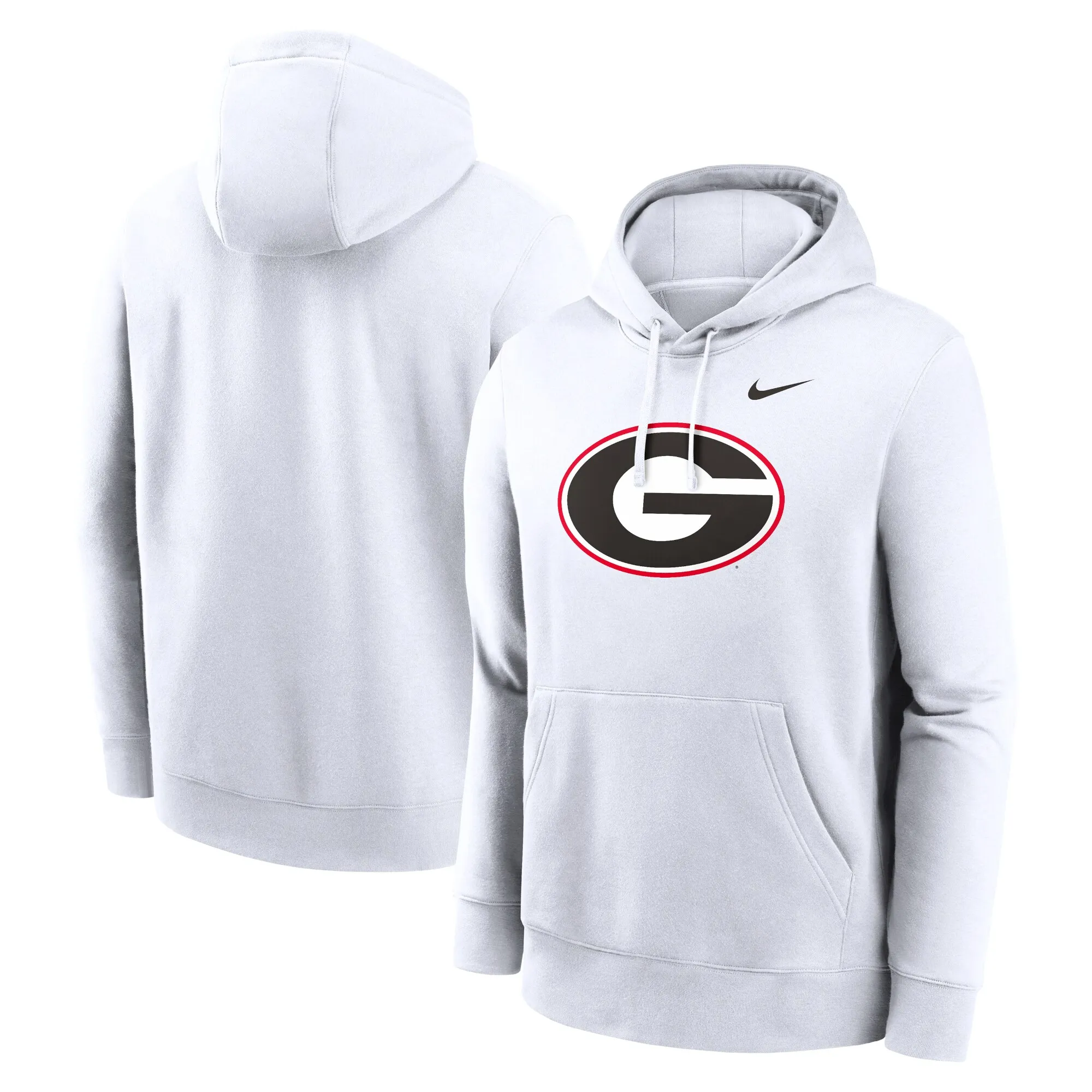 Men's Nike White Georgia Bulldogs Primetime Evergreen Club Fleece Pullover Hoodie