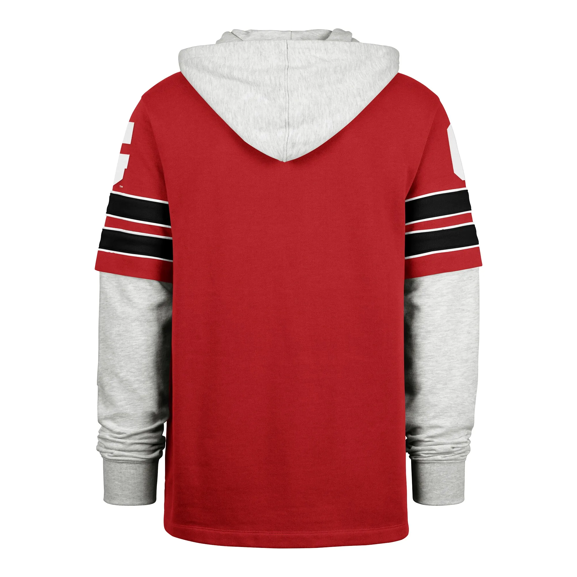 Men's '47  Red Georgia Bulldogs Blitz Cornerback Lacer Pullover Hoodie