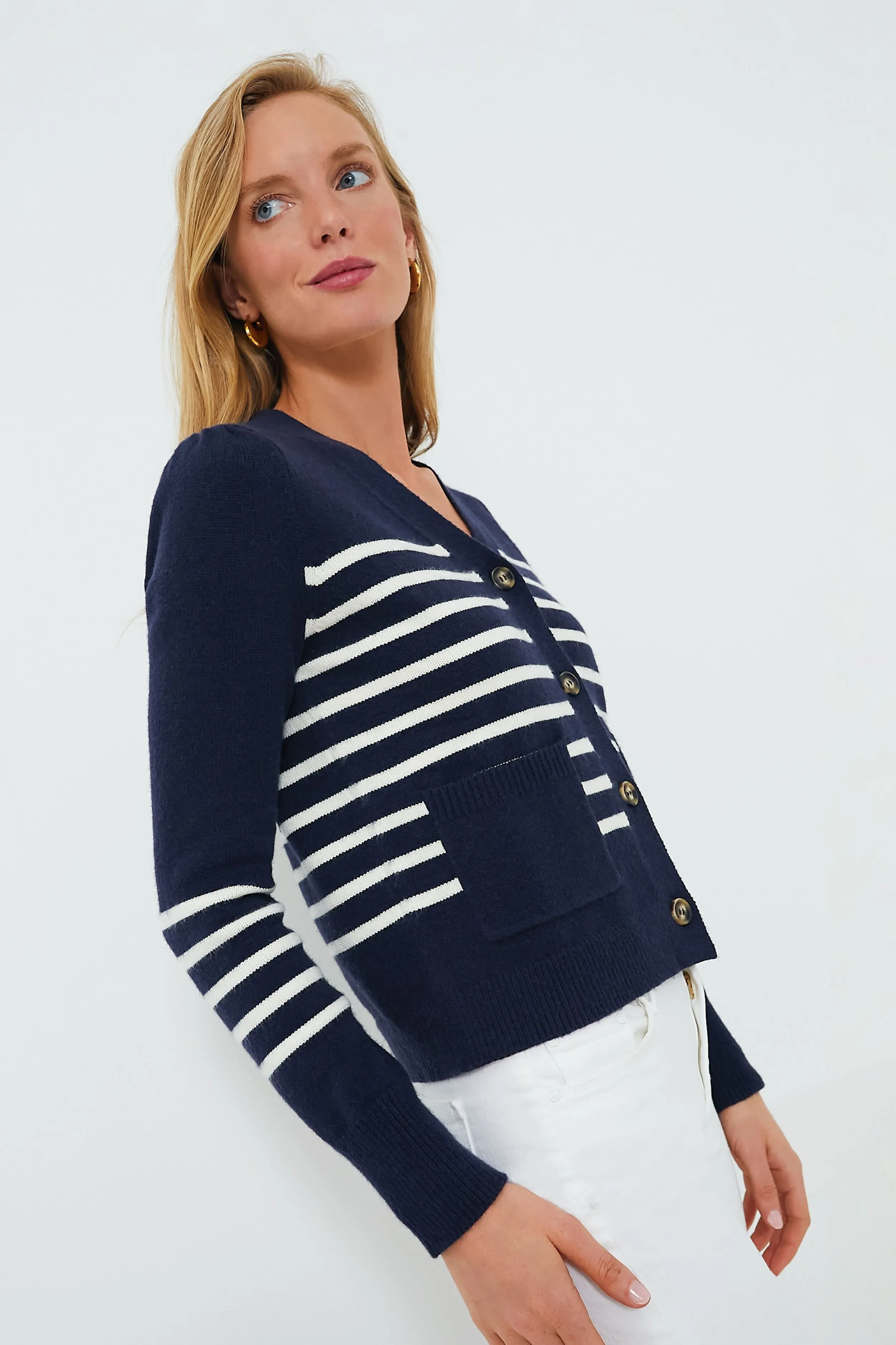 Navy and Ivory Nola Cardigan