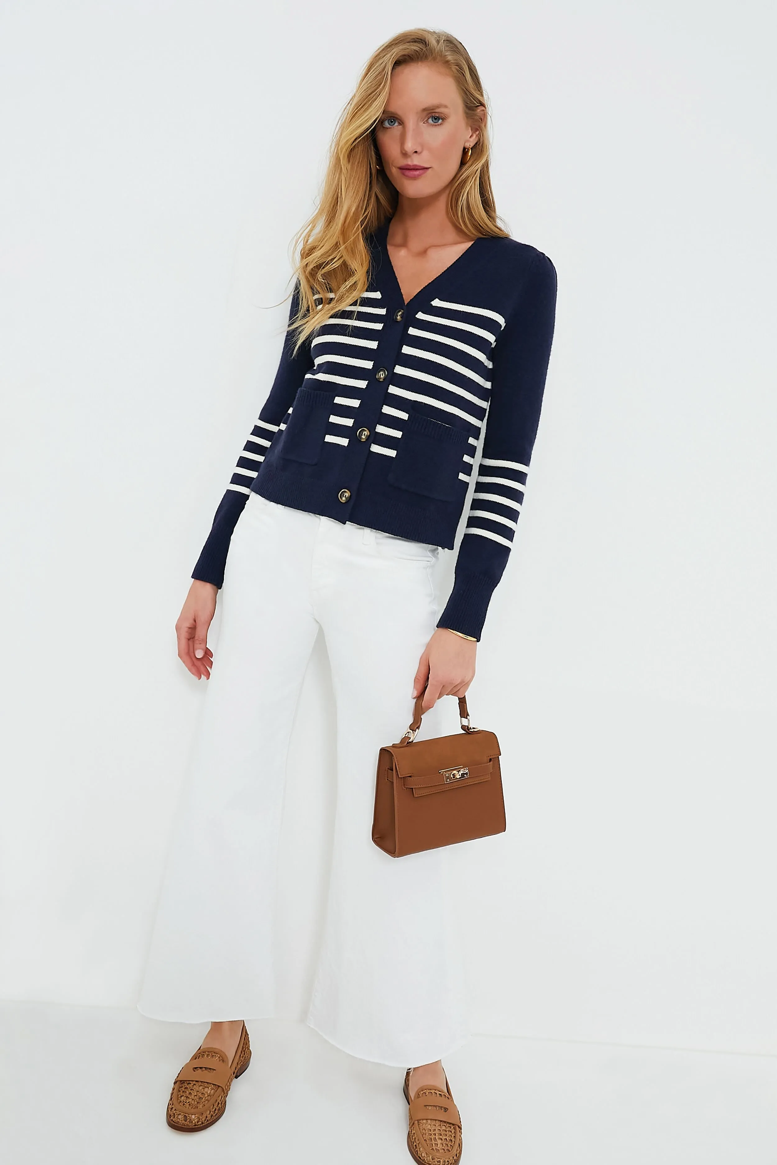 Navy and Ivory Nola Cardigan