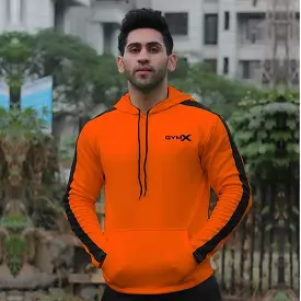 Neon Orange with Black Panelled Pullover- Villain Series - Sale