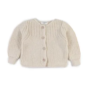 One More In The Family Delphine Cream Ecru Cardigan For Baby Girls