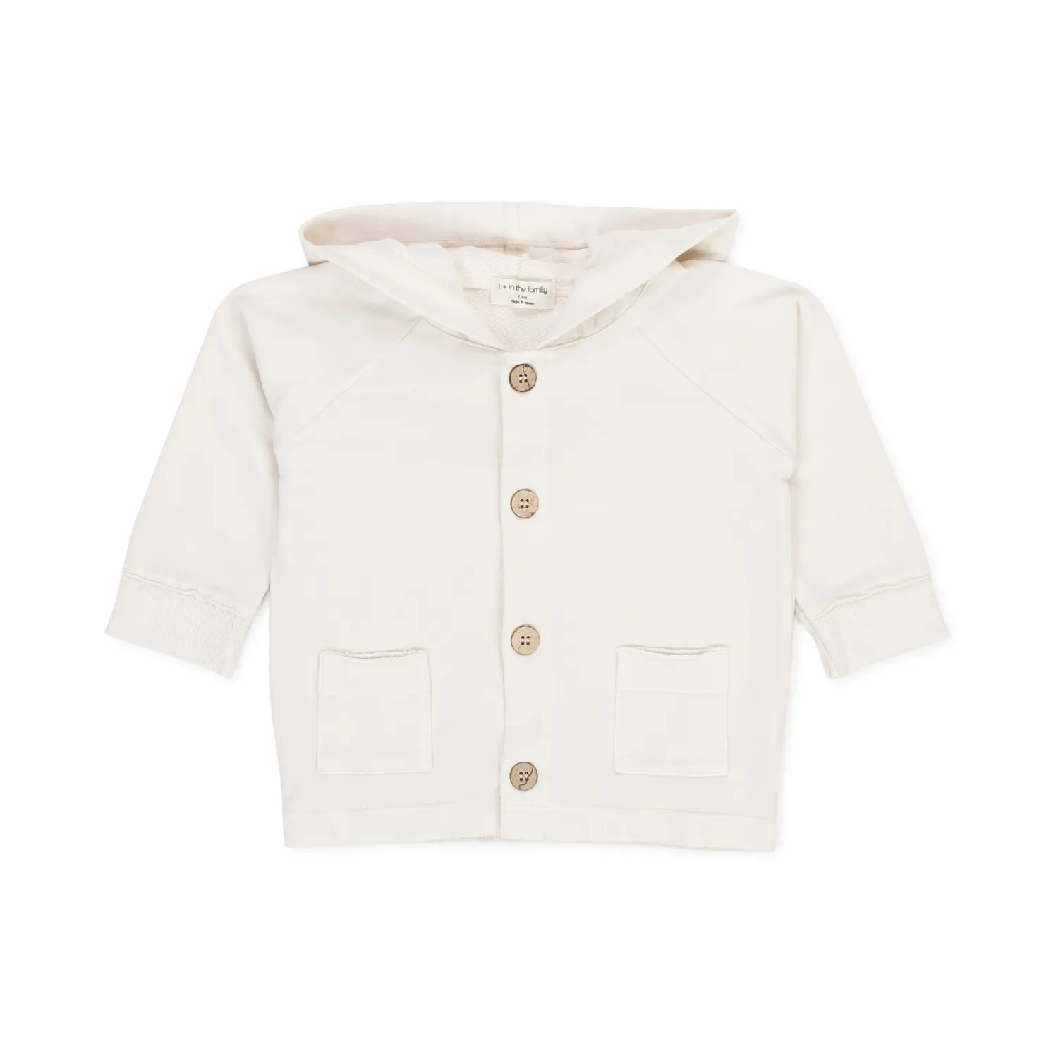 One More In The Family Unisex Roger White Bone Cardigan For Baby