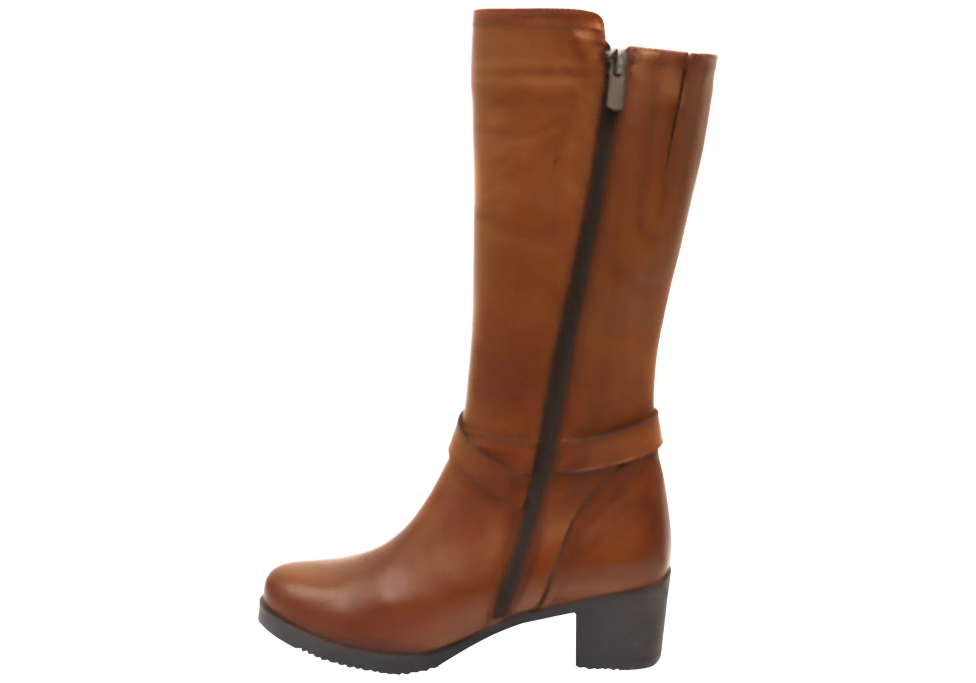 Orizonte Chatsworth Womens European Comfortable Leather Mid Calf Boots