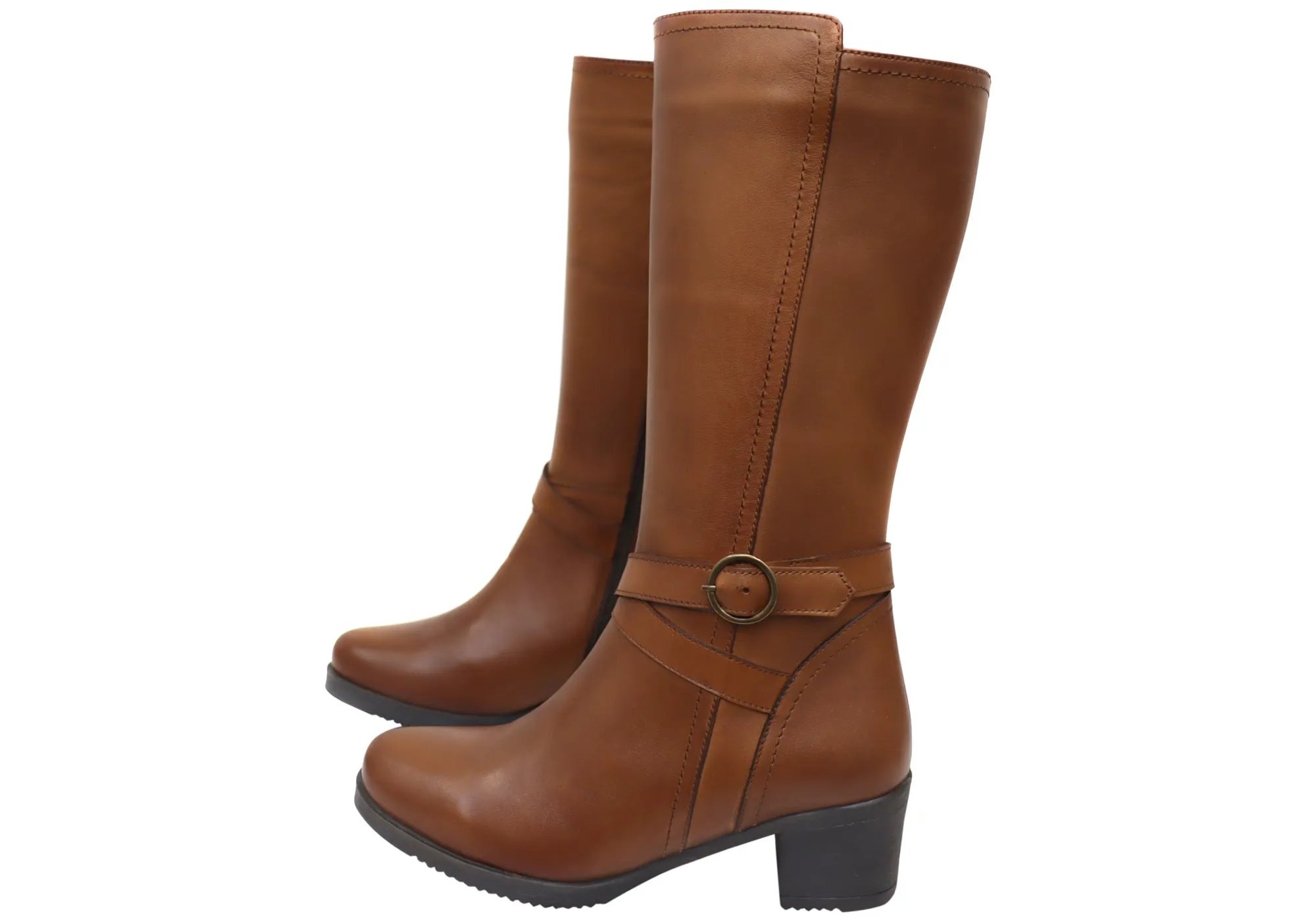 Orizonte Chatsworth Womens European Comfortable Leather Mid Calf Boots